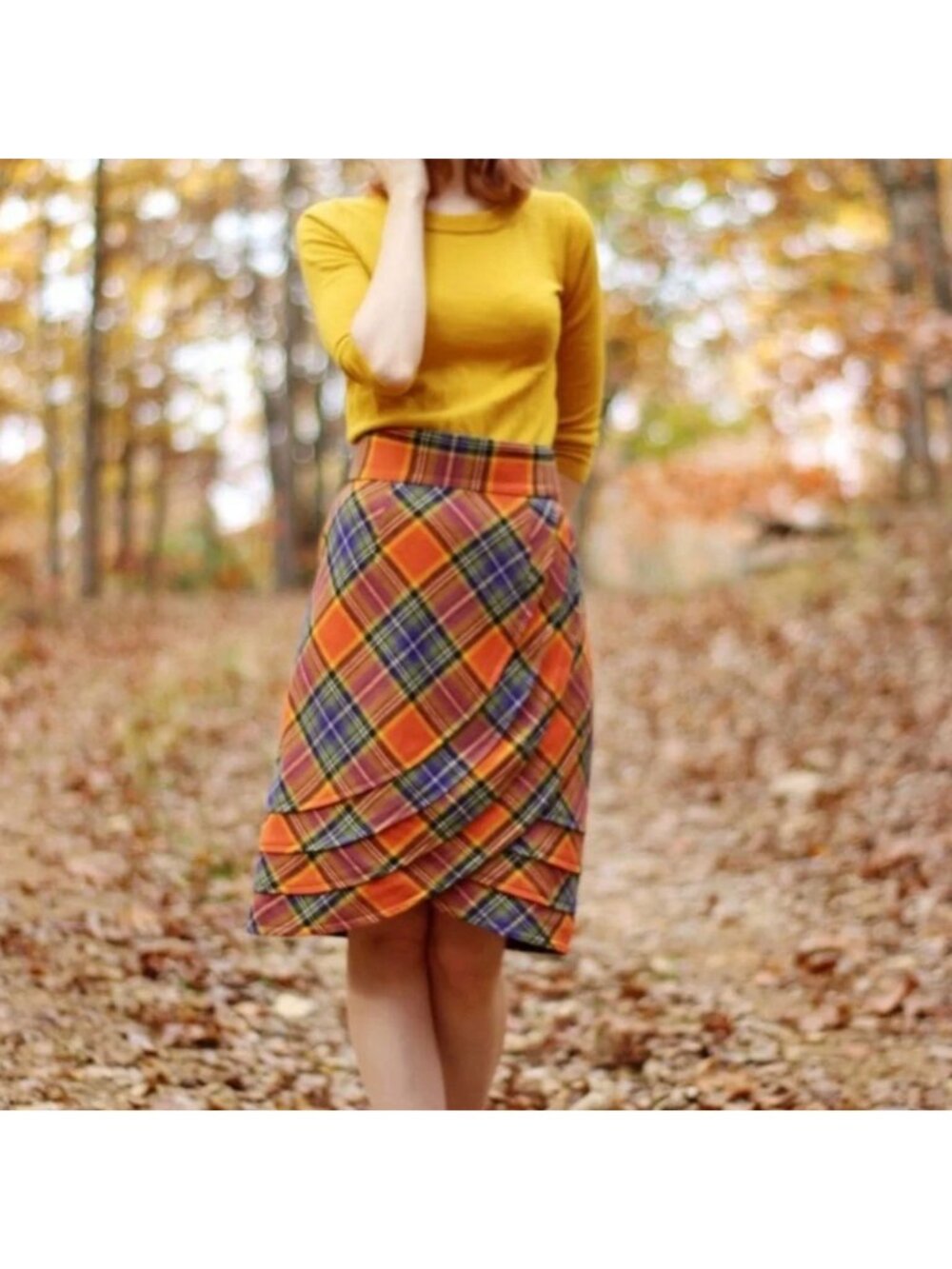 Anthropologie Plenty by Tracy Reese Easy Keeper Plaid Tulip Skirt 2 Preppy Retro - Picture 2 of 11